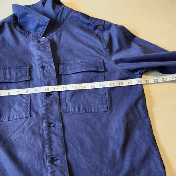Candace Cameron Bure Cropped Stretch Twill Utility Jacket Navy Blue size M - Picture 5 of 7